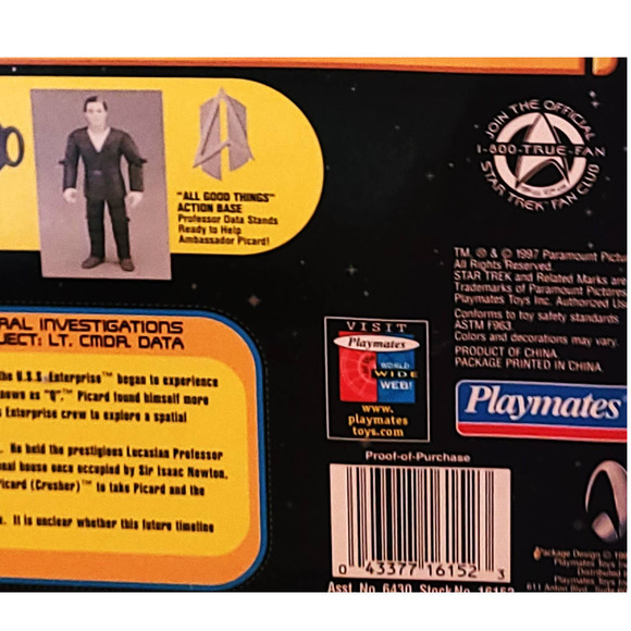 1997 Star Trek Professor Data Action Figure Episode "All Good Things" TN… - Picture 6 of 7